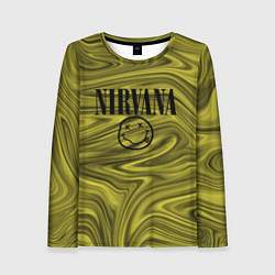 Лонгслив женский Nirvana лого абстракция, цвет: 3D-принт