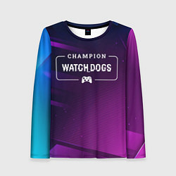 Лонгслив женский Watch Dogs gaming champion: рамка с лого и джойсти, цвет: 3D-принт
