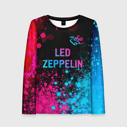 Женский лонгслив Led Zeppelin - neon gradient: символ сверху