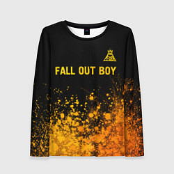 Лонгслив женский Fall Out Boy - gold gradient: символ сверху, цвет: 3D-принт