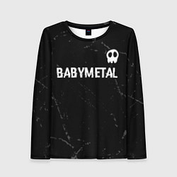 Лонгслив женский Babymetal glitch на темном фоне: символ сверху, цвет: 3D-принт