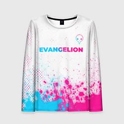 Женский лонгслив Evangelion neon gradient style: символ сверху