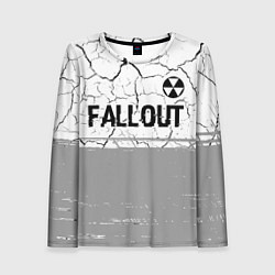 Женский лонгслив Fallout glitch на светлом фоне: символ сверху