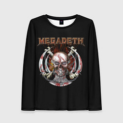 Лонгслив женский Megadeth - боевой череп, цвет: 3D-принт
