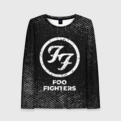 Женский лонгслив Foo Fighters с потертостями на темном фоне