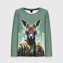 Женский лонгслив Cool kangaroo - cyberpunk