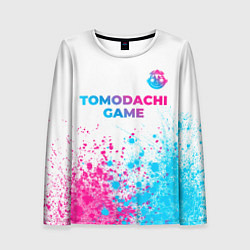 Женский лонгслив Tomodachi Game neon gradient style: символ сверху