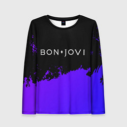 Лонгслив женский Bon Jovi purple grunge, цвет: 3D-принт