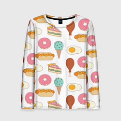 Лонгслив женский Tasty food, цвет: 3D-принт