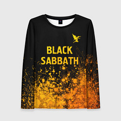 Лонгслив женский Black Sabbath - gold gradient: символ сверху, цвет: 3D-принт