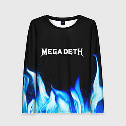Лонгслив женский Megadeth blue fire, цвет: 3D-принт