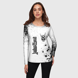 Лонгслив женский Judas Priest и рок символ на светлом фоне, цвет: 3D-принт — фото 2
