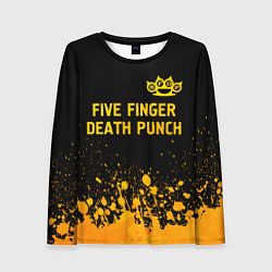 Женский лонгслив Five Finger Death Punch - gold gradient: символ св