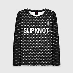 Женский лонгслив Slipknot glitch на темном фоне: символ сверху