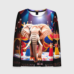 Лонгслив женский Слон с цирке, цвет: 3D-принт