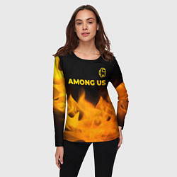 Лонгслив женский Among Us - gold gradient: символ сверху, цвет: 3D-принт — фото 2