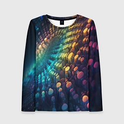 Лонгслив женский Радужные блики нейроарт, цвет: 3D-принт