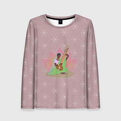 Женский лонгслив Индийская девушка играет на ситаре