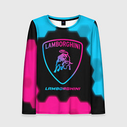 Женский лонгслив Lamborghini - neon gradient