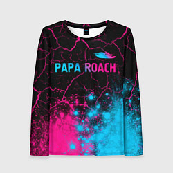 Женский лонгслив Papa Roach - neon gradient: символ сверху