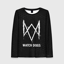 Лонгслив женский Watch Dogs glitch на темном фоне, цвет: 3D-принт