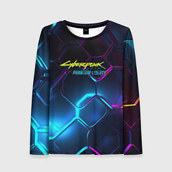 Женский лонгслив Neon cyberpunk logo