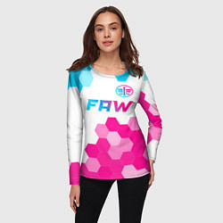 Лонгслив женский FAW neon gradient style: символ сверху, цвет: 3D-принт — фото 2