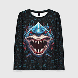 Лонгслив женский Evil shark, цвет: 3D-принт