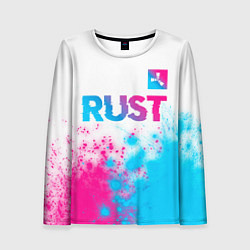 Лонгслив женский Rust neon gradient style: символ сверху, цвет: 3D-принт