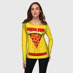 Лонгслив женский Пицца - Фаст фуд, цвет: 3D-принт — фото 2