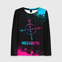 Лонгслив женский Megadeth - neon gradient, цвет: 3D-принт