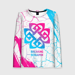 Лонгслив женский Breaking Benjamin neon gradient style, цвет: 3D-принт