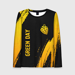 Лонгслив женский Green Day - gold gradient: надпись, символ, цвет: 3D-принт