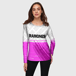 Лонгслив женский Ramones rock legends: символ сверху, цвет: 3D-принт — фото 2