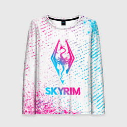 Женский лонгслив Skyrim neon gradient style