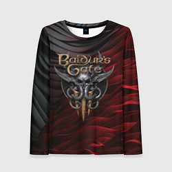 Женский лонгслив Baldurs Gate 3 logo dark red black