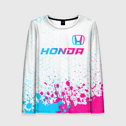 Женский лонгслив Honda neon gradient style: символ сверху