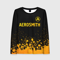 Лонгслив женский Aerosmith - gold gradient: символ сверху, цвет: 3D-принт