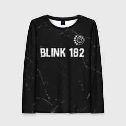 Женский лонгслив Blink 182 glitch на темном фоне: символ сверху