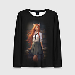 Лонгслив женский Девушка лиса, цвет: 3D-принт