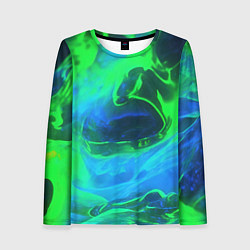 Лонгслив женский Зеленый и синий дым, цвет: 3D-принт