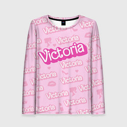 Лонгслив женский Виктория - паттерн Барби розовый, цвет: 3D-принт