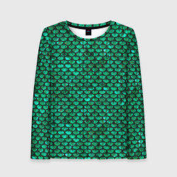 Лонгслив женский Кожа изумрудного дракона, цвет: 3D-принт