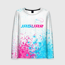 Женский лонгслив Jaguar neon gradient style: символ сверху