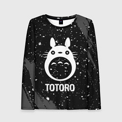 Лонгслив женский Totoro glitch на темном фоне, цвет: 3D-принт