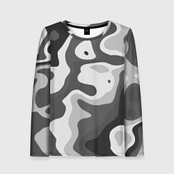 Женский лонгслив Абстракция тёмно-серая