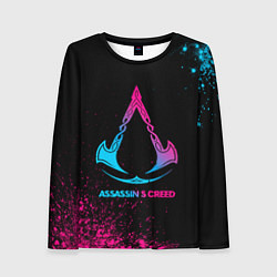 Лонгслив женский Assassins Creed - neon gradient, цвет: 3D-принт