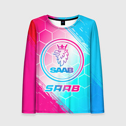 Женский лонгслив Saab neon gradient style