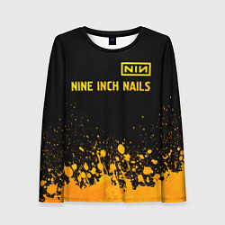 Женский лонгслив Nine Inch Nails - gold gradient: символ сверху