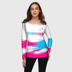 Лонгслив женский Evanescence neon gradient style: символ сверху, цвет: 3D-принт — фото 2